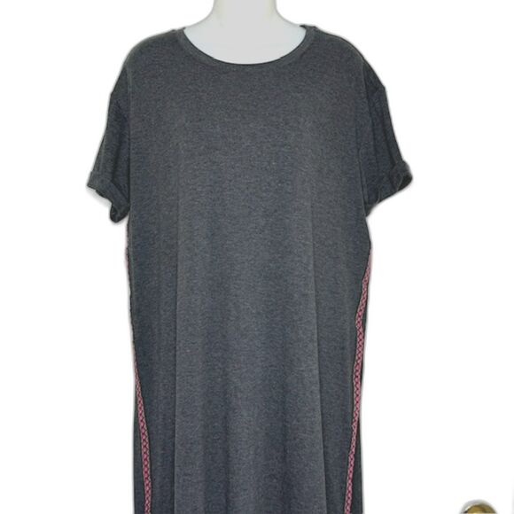 NATURAL LIFE FRANKIE KNIT MAXI DRESS HEATHER GRAY & PINK SIZE SMALL NWT - Picture 3 of 15